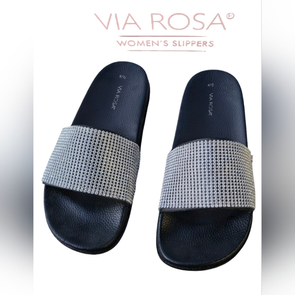 Via Rose Slides W/ Rhinestones Size: 9/10 - Picture 5 of 5